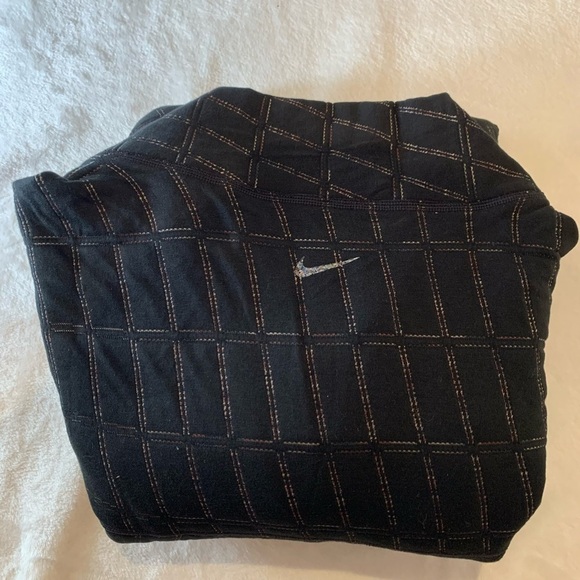 Nike Yoga Therma-FIT Luxe Robe Women's 2X Black Jacquard Tie Front Plaid Quilted - Picture 6 of 7